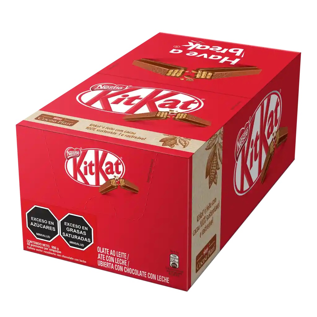 KitKat Galleta Wafer cubierta con chocolate con leche 24 Unds x 996g
