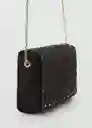 Bolso M Espiga Negro Talla 99 Mujer Mango