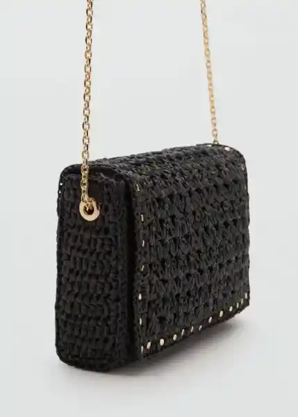 Bolso M Espiga Negro Talla 99 Mujer Mango