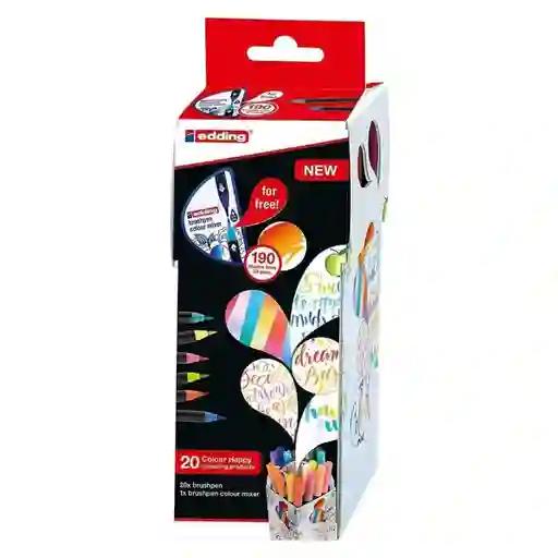 Edding Set de Marcadores Punta Pincel Happy Multicolor