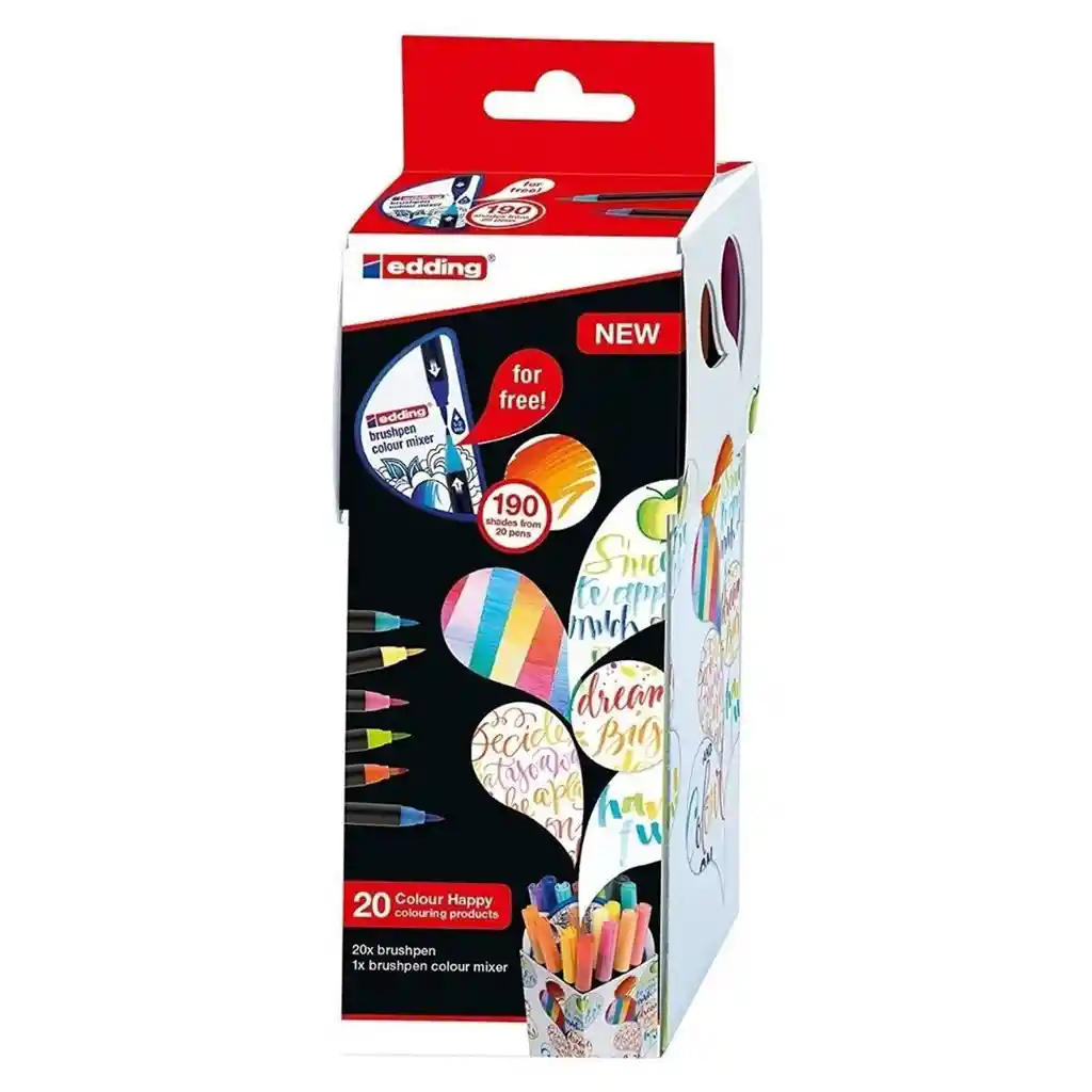 Edding Set de Marcadores Punta Pincel Happy Multicolor