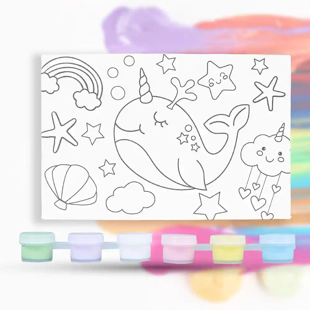 Miniso Kit de Pintura Mini Con Colores y Pincel de Ballena