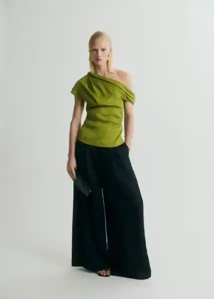 Blusa Grass Verde Talla M Mujer Mango