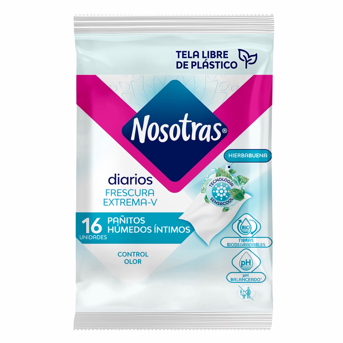 Nosotras Pañitos Húmedos Íntimos Frescura Extrema 16 und