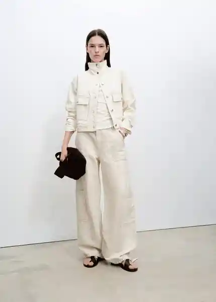 Chaqueta Cazadora Mara Offwhite Talla S Mujer Mango
