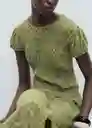 Vestido Pomelo Verde Talla M Mujer Mango