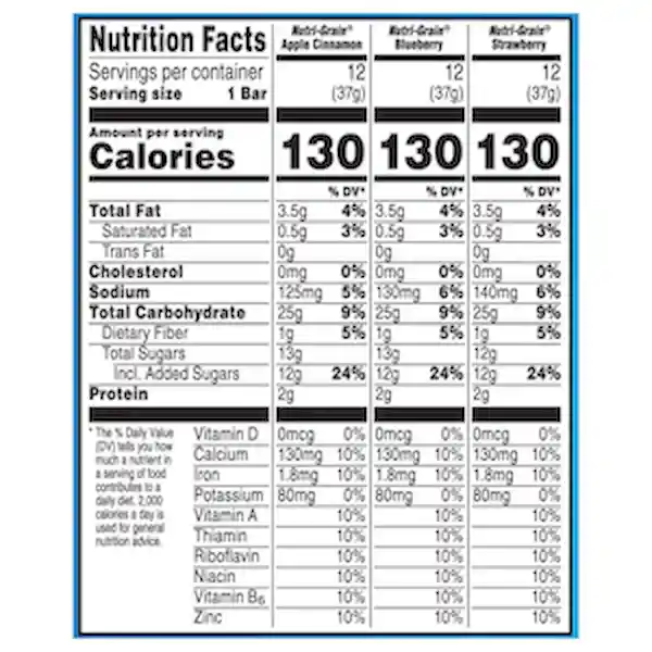 Kelloggs Barras Integrales y Fruta Real Nutri Grain