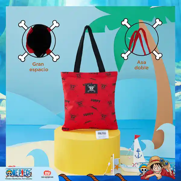 Bolso de Compras Negro Serie One Piece Negro Miniso