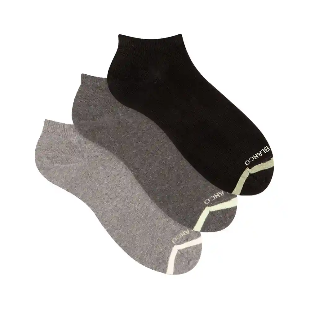 Medias Casual Tobilleras Masculino Brecia Tobillera X3 Punto Blanco Talla 10-12
