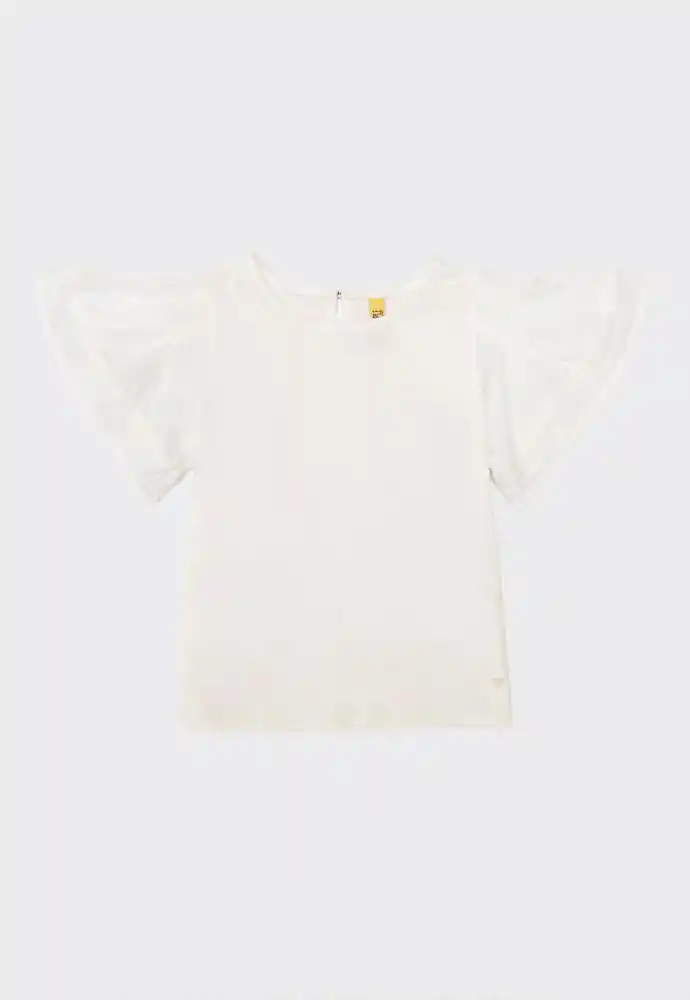 Blusa Manga Corta 9/12meses-ivory