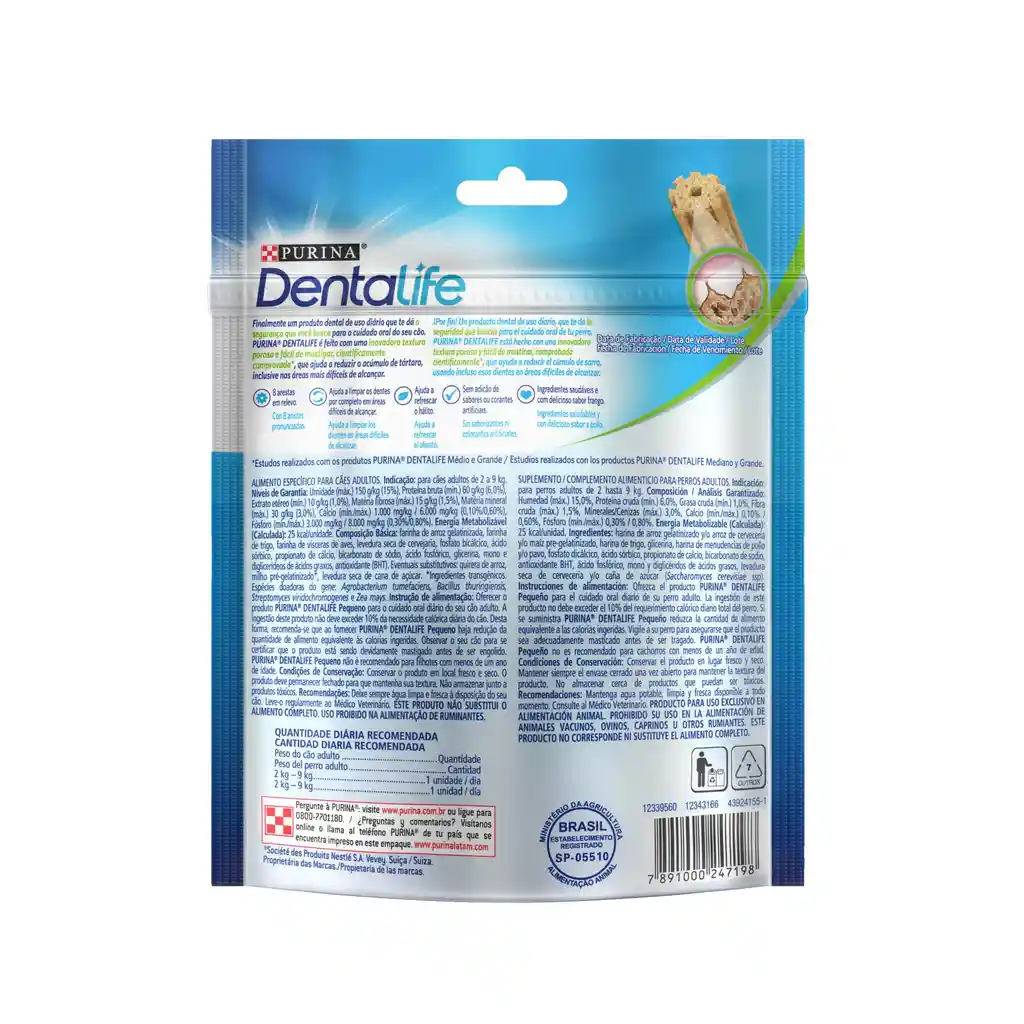 Snack oral para perro pequeño y mediano Dentalife x 198 gr