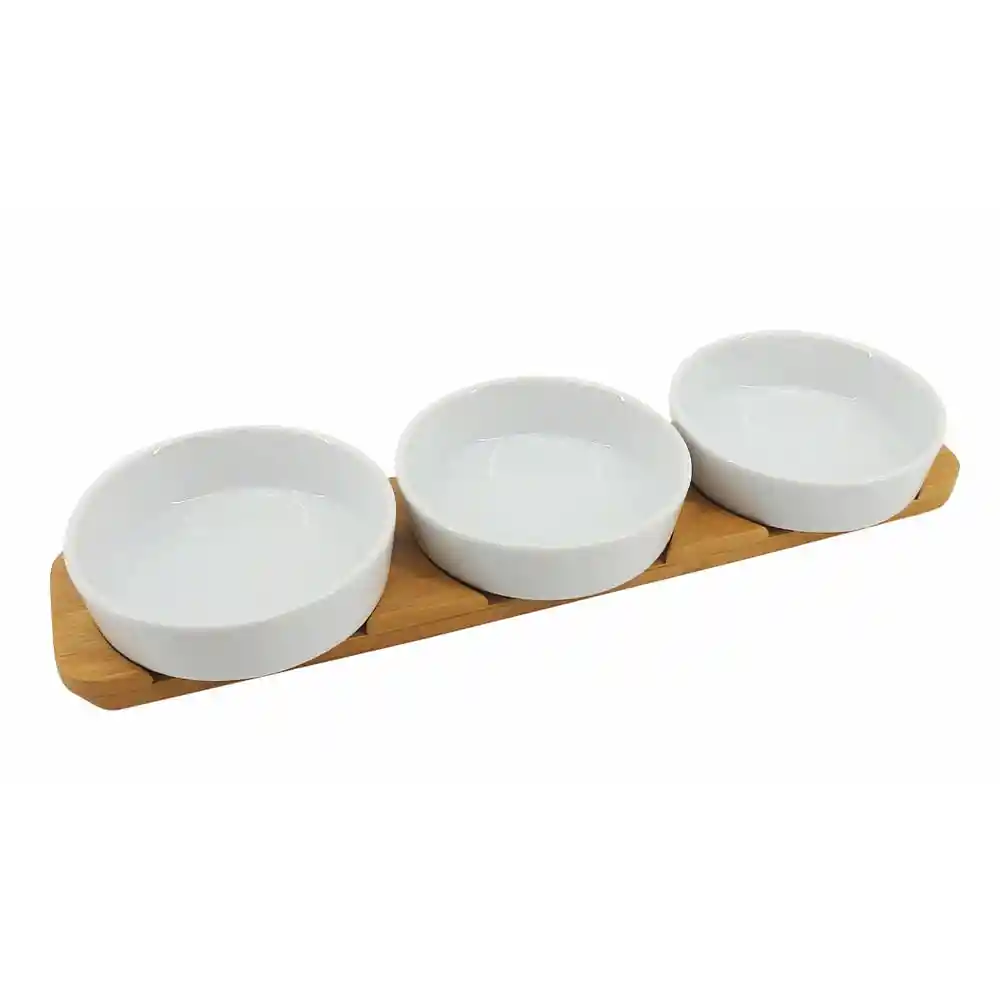Set Krea 3 Platos Redondos Base Bamboo Tt