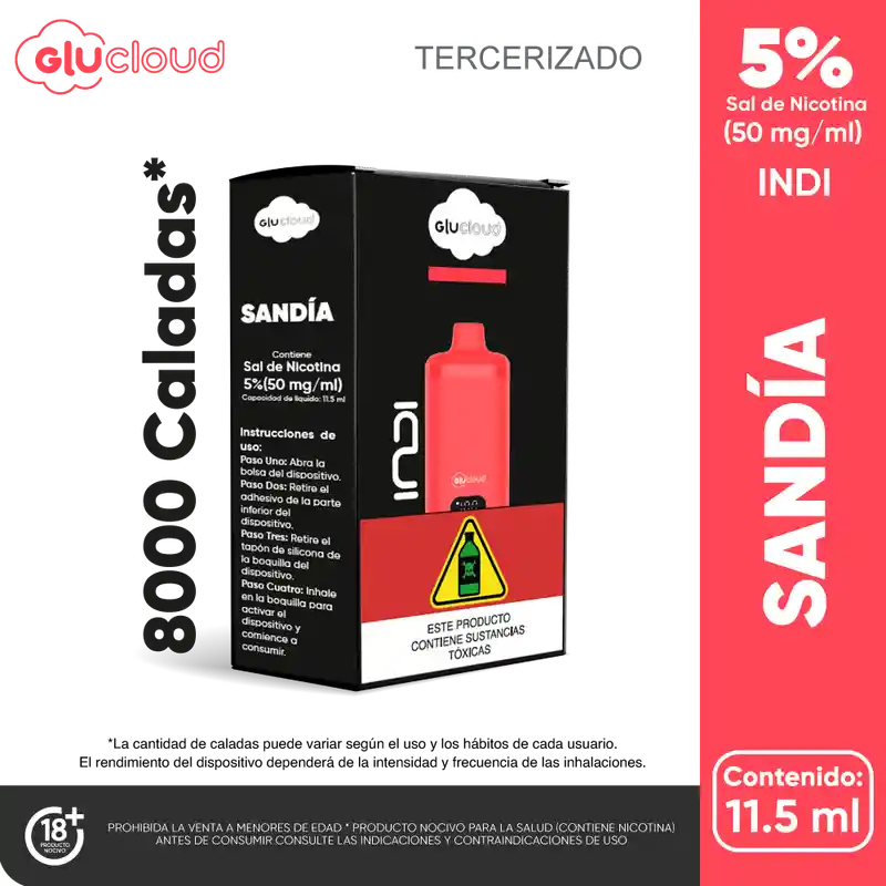 Glucloud Vapeador Sandía Indi