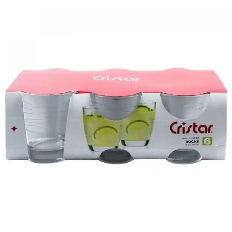 Cristar Home Set De 6 Vasos Curvas En Vidrio 327 Ml