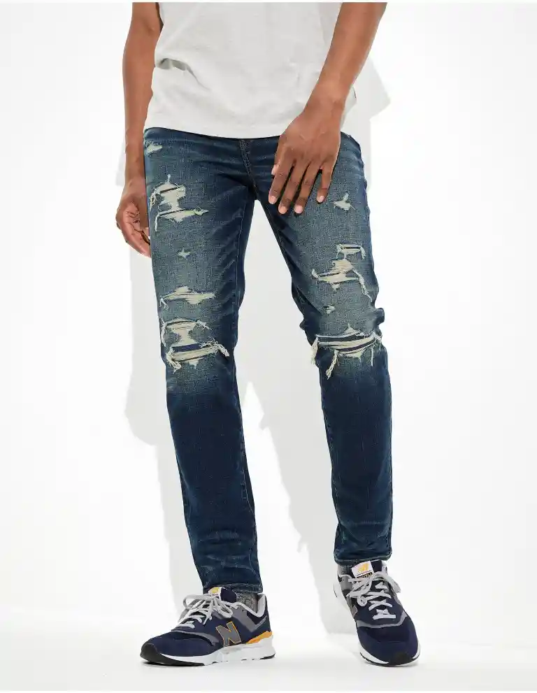 Jean Skinny Azul Talla 32 X 30 Hombre American Eagle