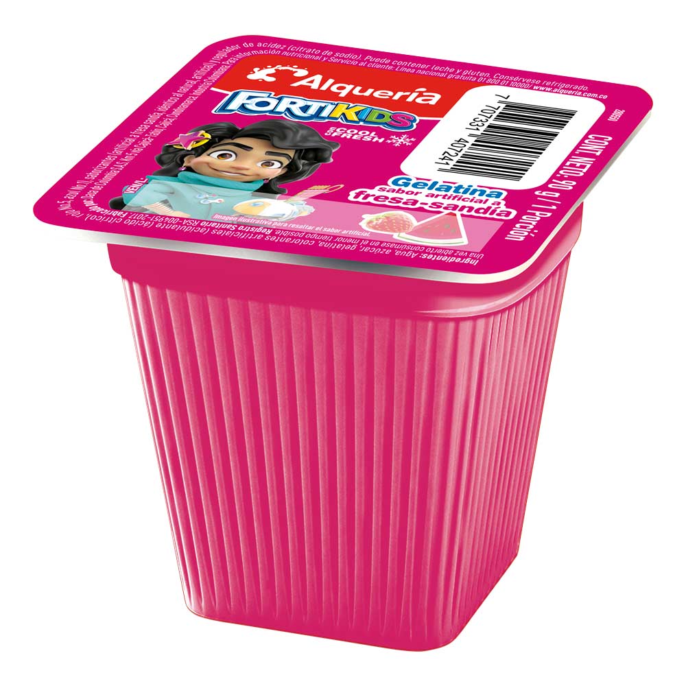 Alquería Gelatina Fortikids Sabor a Fresa y Sandía 90 g