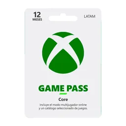 Tarjeta Xbox Game Pass Core 12 Meses