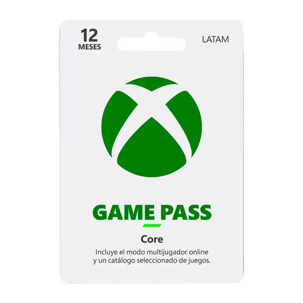 Tarjeta Xbox Game Pass Core 12 Meses