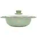Cocina Criolla Caldero Inducción Cerámica + Tapa Vidrio 24 cm