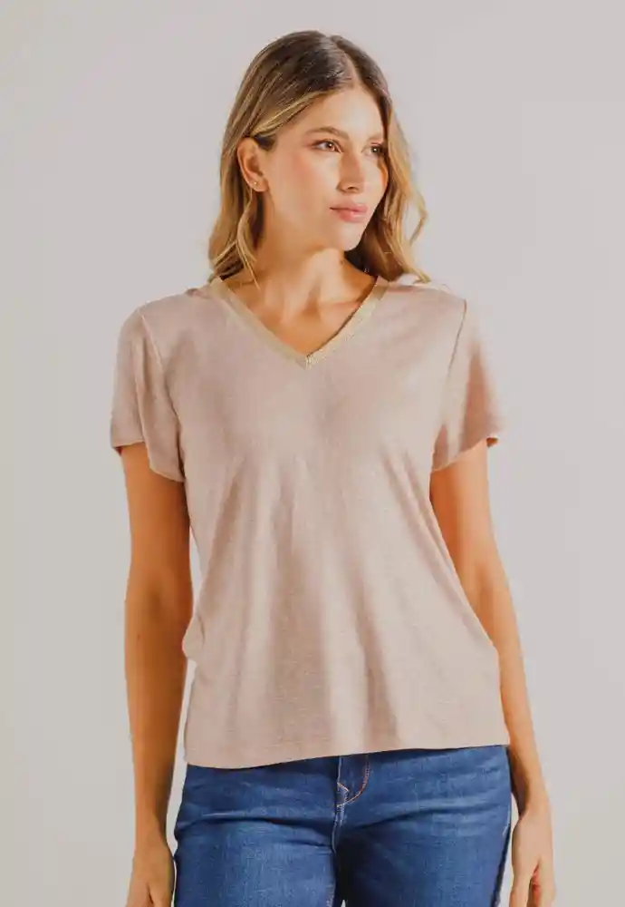 Blusa Manga Corta S-beige