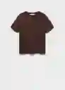Camiseta Rita Chocolate Talla L Mujer Mango