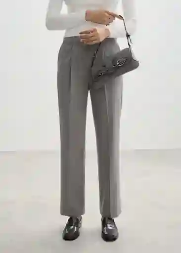 Pantalón Roro Gris Claro Vigore Talla 36 Mujer Mango