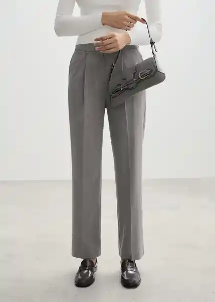 Pantalón Roro Gris Claro Vigore Talla 36 Mujer Mango