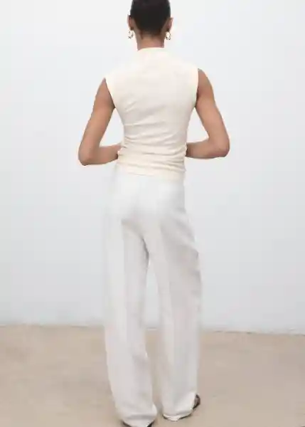 Camiseta Julia Off White Talla M Mujer Mango