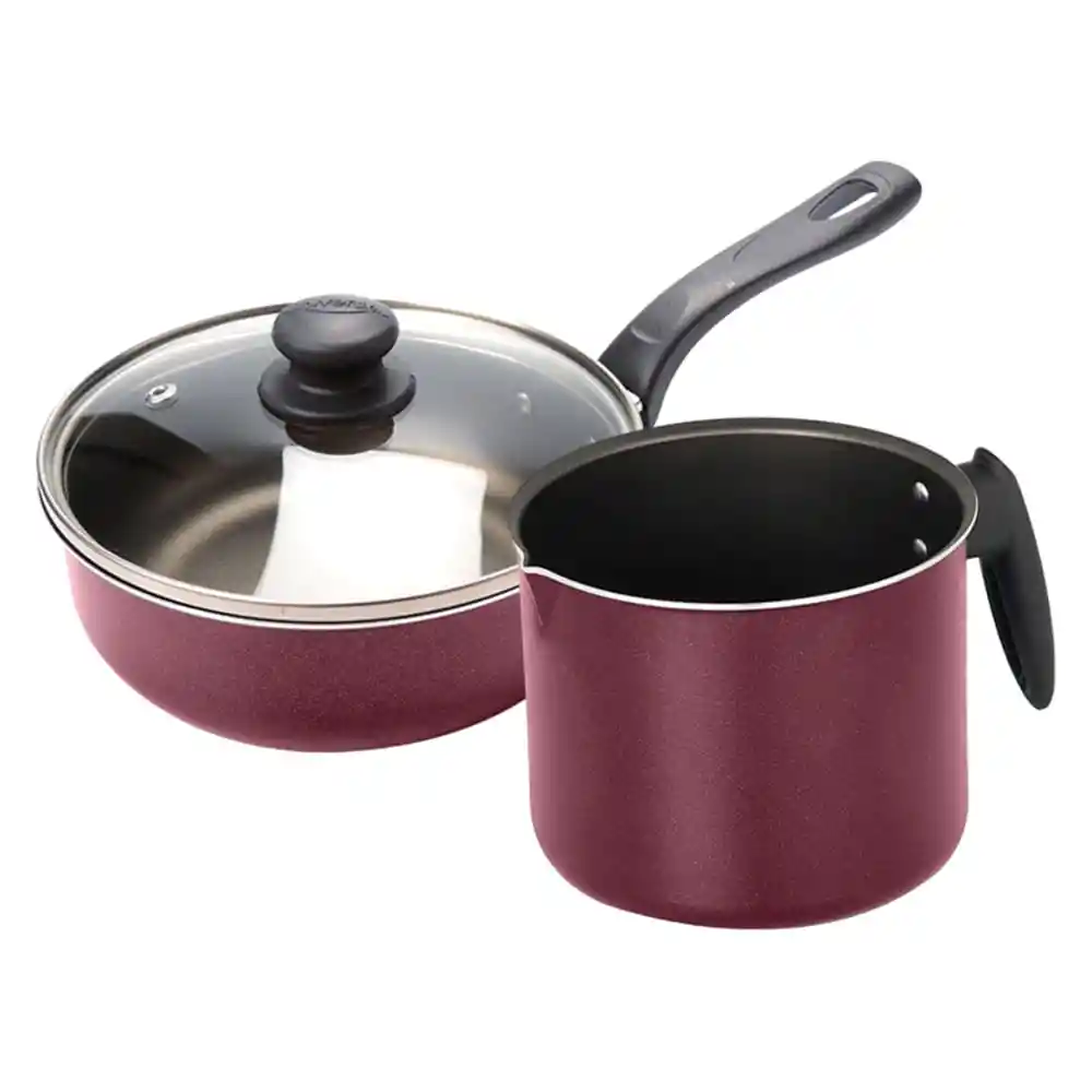 Set Universal Jarro Lechero + Perol Tapa de Vidrio