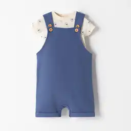 Conjunto de Overol Corto Manga Corta Bebito Kento Baby Fresh Talla 9-12m