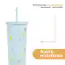 Vaso de Acero Inoxidable Con Pitillo Menta 800 mL Miniso