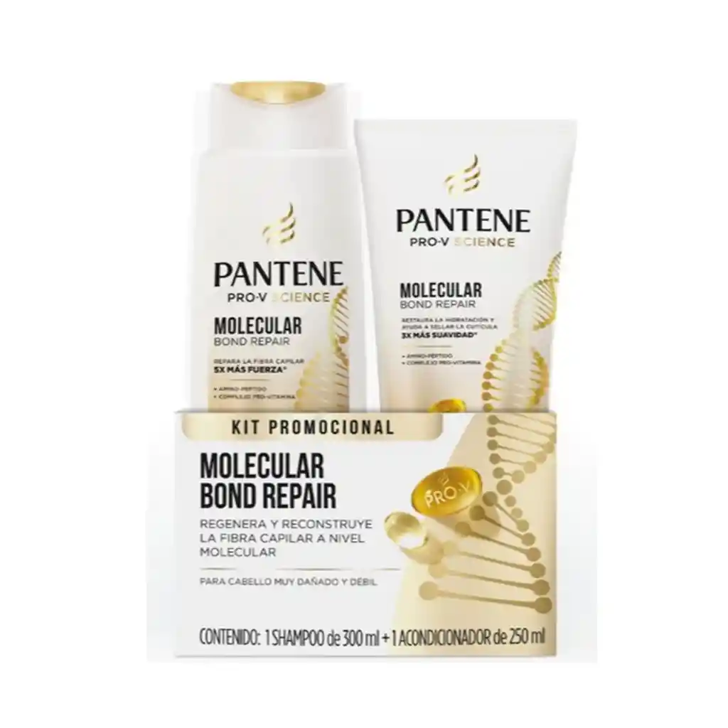 Shampoo Pantene Molecular Bond Repair 5x Mas + Acondicionador Kit Promocional
