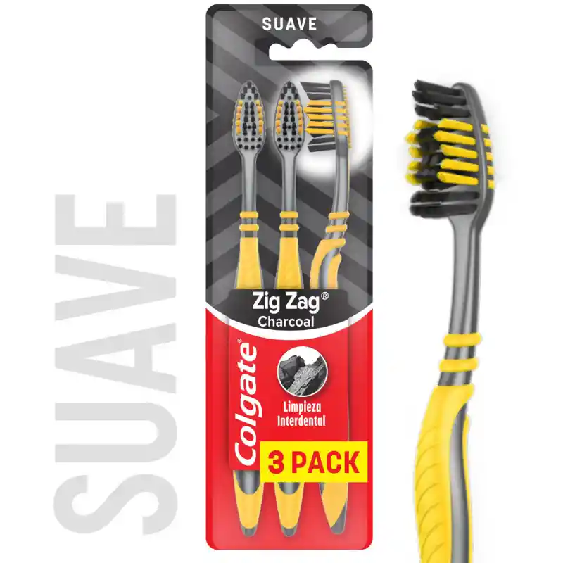 Colgate Cepillo de Dientes Zig Zag Carbón Suave