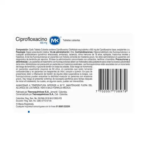 Mk Ciprofloxacina (500 mg)