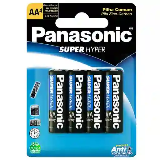 Panasonic Pilas de Zinc Carbón Super Hyper AA