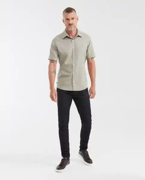 Camisa Manga Corta Slim Fit Gris Laurel Medio Talla S Chevignon