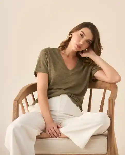 Camiseta Verde Hada Medio Talla S 403G002 Esprit