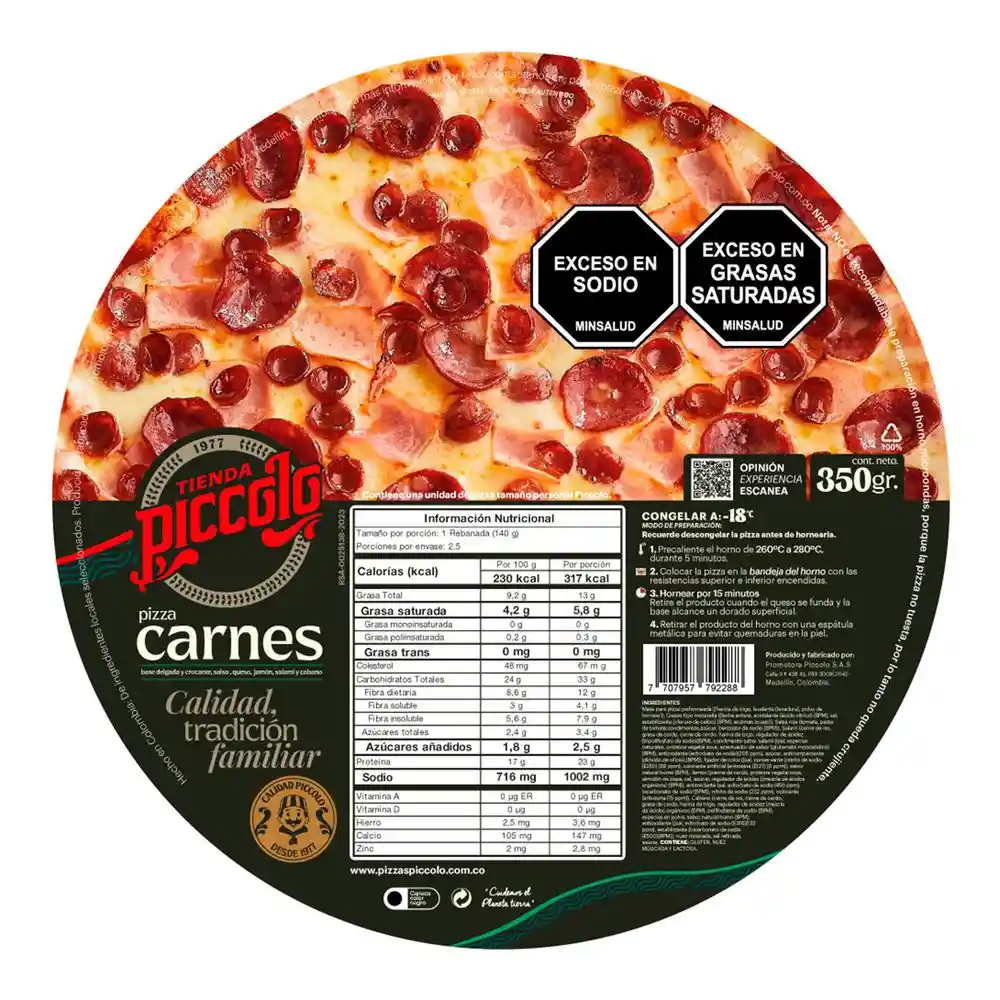 Pizza Carnes Base Delgada Crocante Pizzas Piccolo