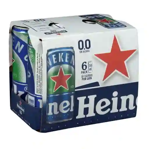 Heineken Cerveza 0.0 250 mL x 6 Und