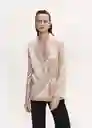 Blazer Americana Nico Beige Talla L Mujer Mango