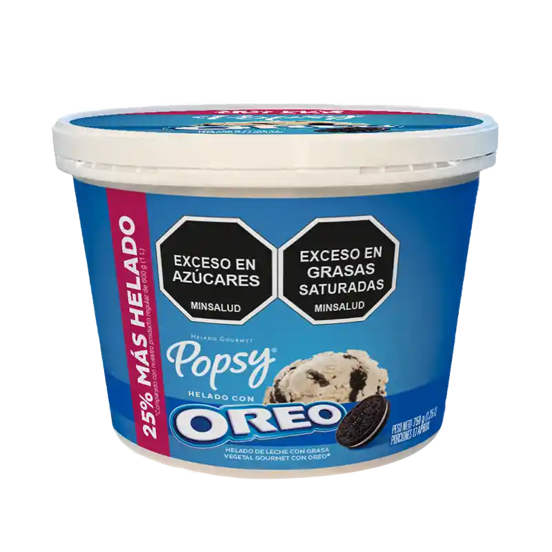 Helado Popsy Oreo Extra Contenido