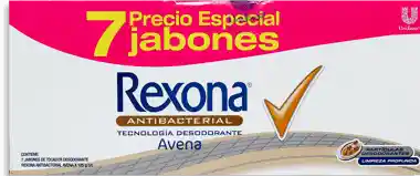 Rexona Jabón Antibacterial de Avena X 7 Unidades