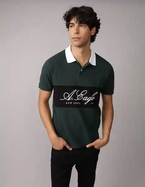Polo Hombre Verde Talla X-Large 4570300 American Eagle
