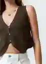Chaleco Tejido Mujer Verde Olivo Ultra Oscuro Talla S 482G009 Naf Naf