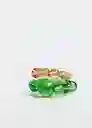 Anillo Carol Verde Pastel Talla L Mujer Mango