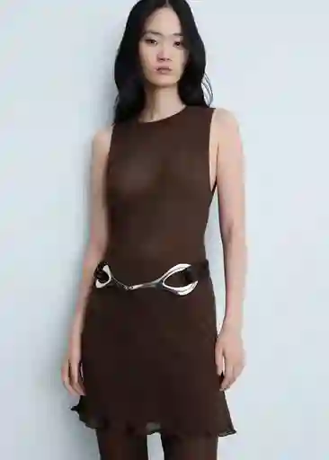 Vestido Marylin Marron Talla S Mujer Mango