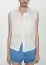 Camisa Lim Off White Talla L Mujer Mango