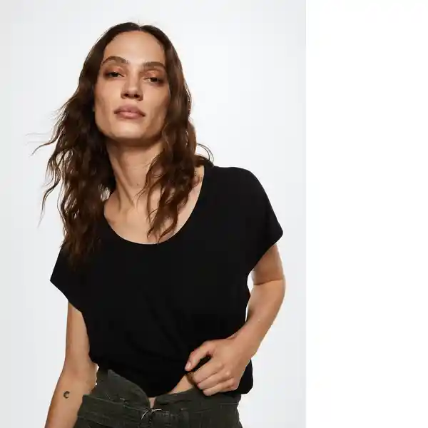 Camiseta Visca Negro Talla S Mujer Mango