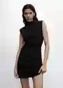 Vestido Rale Negro Talla M Mujer Mango