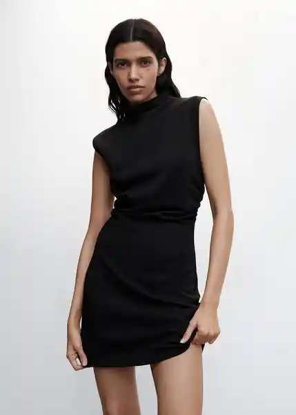 Vestido Rale Negro Talla M Mujer Mango